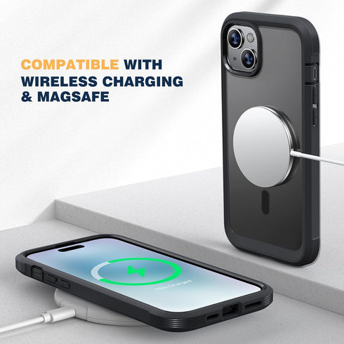 Diaclara Magnetic Designed for iPhone 15 Case, Compatible with MagSafe Built-in Touch Sensitive Anti-Scratch Screen Protector, with Camera Lens Pr...