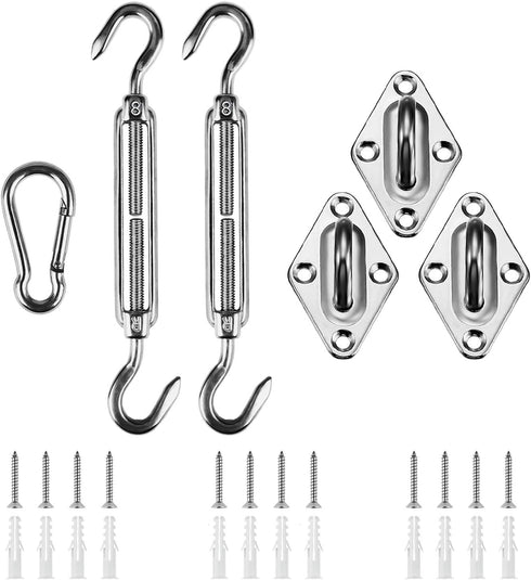 Shade&Beyond Shade Sail Hardware Kit for Triangle Heavy Duty Sun Shade Sails Installation 8 Inches for Deck Garden Lawn Patio...