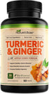 Turmeric and Ginger Supplement - Tumeric Curcumin Joint Support Pills - with Apple Cider Vinegar & BioPerine Black Pepper - 95% Curcuminoids - 60 ...
