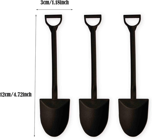 Mini Shovel Shape Spoons,Disposable Plastic Dessert Spoon,Black(60)...
