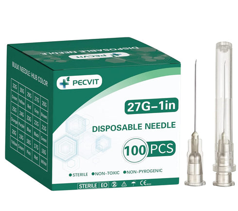 100Pack 27Ga 1 inch Needle Luer Lock Lab Dispensing Accessories for Measuring,Refilling Inks...