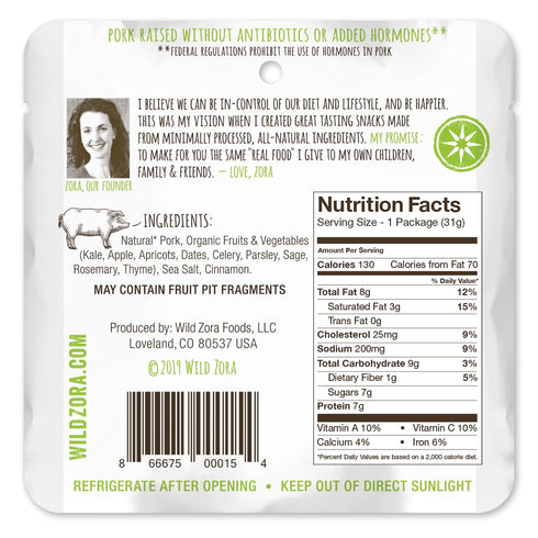 Wild Zora Meat & Veggie Bars, Variety 5-Pack, Natural Pork, Beef, Lamb, & Turkey Jerky Snacks, Healthy Paleo Snacks, AIP Friendly Options, Gluten ...