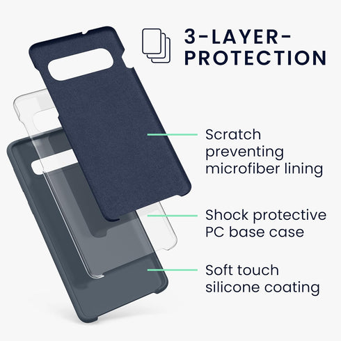 kwmobile Case Compatible with Samsung Galaxy S10 Case - TPU Silicone Phone Cover with Soft Finish - Dark Slate...