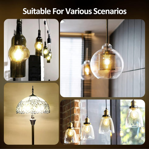 Dimmable A19 Clear LED Light Bulbs 60W Equivalent, 6W, 2700K Soft Warm Light for Table Lamp Floor Lamp Bathroom Vanity Outdoor Wall Light Fixture,...