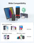 TG90° Power Bank Portable Phone Charger, 5000mAh Lightweight Battery Pack with Built-in AC Wall Plug and Cables, Ultra Mini Battery Charger Compat...