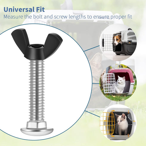 20 Set M6 Pet Carrier Fasteners, Kennel Replacement Bolts and Butterfly Nuts Dog Kennel Hardware Replacement Set for Pet Carrier Kennel...