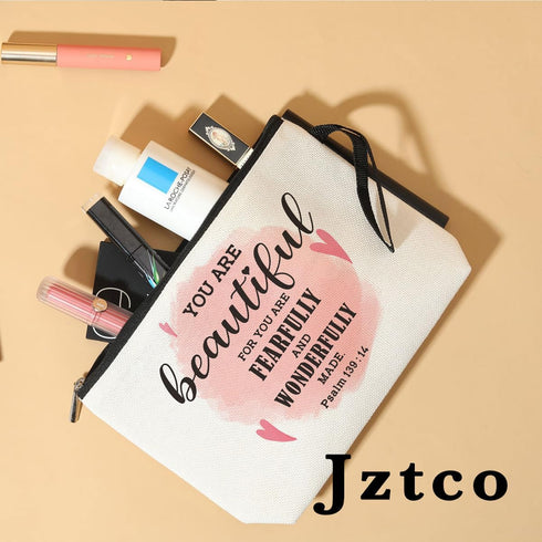 Inspirational Christian Gifts for Women Makeup Bag, Encouragement Religious Gifts Makeup Zipper Pouch Bag Bible Verse Cosmetic Bag Scripture Chris...