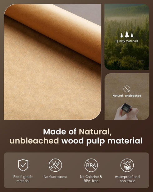 Parchment Paper Sheets, 9x13 In Non-Stick Precut Baking Parchment for Baking, Grilling, Air Fryer, Steaming, and More (Unbleached) - Quarter Sheet...