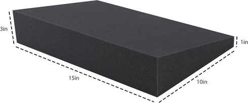 DeluxeComfort Foam Stress Relief Wedge, 15" x 10" x 1"- 3" Rise - Sciatica Nerve Medical Wedge Cushion - Tailbone Support - Therapeutic Back Pain ...