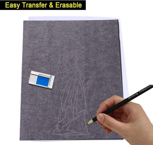 Large Graphite Transfer Paper for Wood, Paper, Canvas (20 x 47 Inch, 6 Pack) Tracing Carbon Paper (Black)...