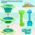 Beach Toys, Sand Box Toys for Kids Outdoor, Sand Toys with 2.5L Silicone Collapsible Bucket, Dinosaur Watering Can, Shovels for Camping Gear, Fish...