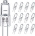 G4 Halogen Bulb 12V 20W, 12 Pack G4 Light Bulb Dimmable, T3 JC Type G4 Base Bi-Pin Bulb, for Under Cabinet Puck Light, Chandeliers, Landscape Ligh...