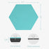 Navaris Hexagon Felt Board Tiles - Set of 12 Notice Memo Bulletin Boards with Push Pins and Double-Sided Tape 5.9" x 6.7" - Dark Gray, Turquoise...