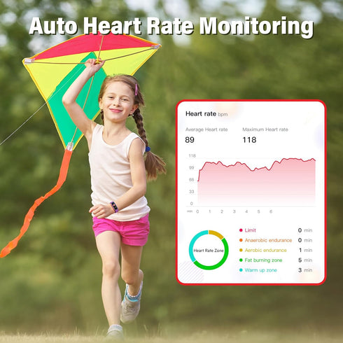 EURANS Kids Fitness Tracker Watch for Boys Girls Teens Ages 5-12, IP68 Waterproof Fitness Watch with Heart Rate & Sleep Tracking, Pedometer, Alarm...