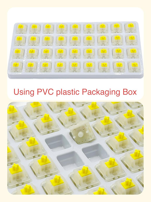 Gateron KS-3X1 Pro V2 Milky Yellow Pre-lubed Switches 5-Pin Linear Switches Compatible with All MX Mechanical Keyboard Game Keyboard Switches(36PC...
