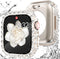 Wingle 2 in 1 Waterproof Case for Apple Watch 45mm Screen Protector Case Series 9 8 7, Bling Lace Edge Diamond Face Cover Full Glitter Rhinestone ...