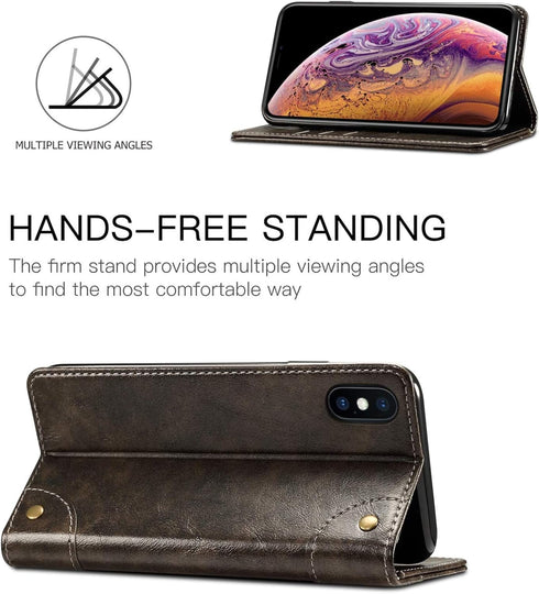 iPhone XR Case, SINIANL Leather Wallet Folio Case Book Design Flip Cover with Stand and ID Credit Card Slot Magnetic Closure for iPhone XR 6.1 inc...