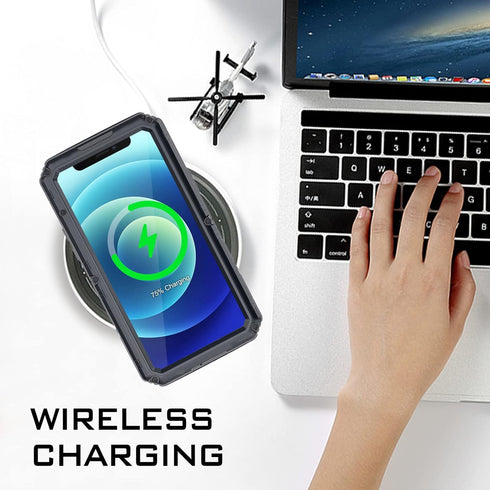 Mitywah Waterproof Case for iPhone 12, Heavy Duty Shockproof Case with Built-in Screen Protector, Full Body Underwater Protective Metal Case 6.1 i...