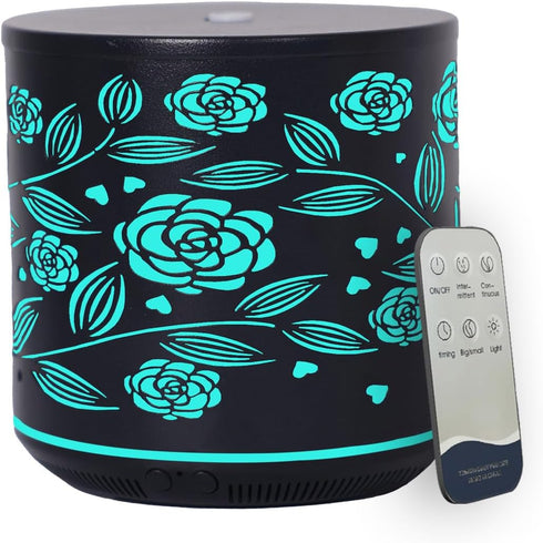 Iron Rose Essential Oil Diffuser, Aromatherapy Diffuser, Ultrasonic Cool Mist Humidifiers Aromatherapy Diffuser 7-Colors Night Light 3in1 with Aut...
