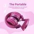 POWMEE M1 Kids Headphones Wired Headphone for Kids,Foldable Adjustable Stereo Tangle-Free,3.5MM Jack Wire Cord On-Ear Headphone for Children (Purp...