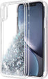 for iPhone XR Case, Double Layer Design Bling Flowing Liquid Floating Sparkle Colorful Glitter Waterfall TPU Protective Phone Case, Silver...