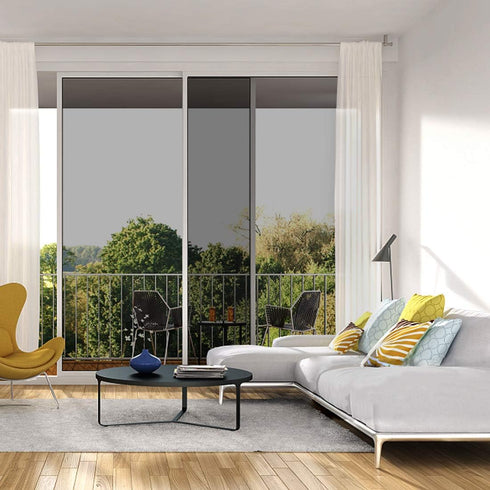 WPCTEV Window Film One Way Mirror Tint Vinyl Daytime Privacy Static Non-Adhesive Decorative Heat Control Anti UV Window Covering for Home and Offi...