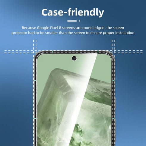 NEW'C [3 Pack Designed for Google Pixel 8 Screen Protector Tempered Glass,Case Friendly Scratch-proof, Bubble Free, Ultra Resistant......