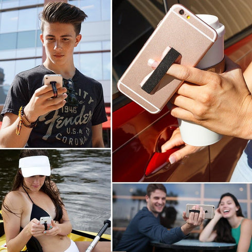 LOVEHANDLE Universal Phone Grip for Most Smartphones, Mini Tablets and Cases, Hibiscus Purple Design Elastic Strap with Purple Base, lh-01-hibiscu...