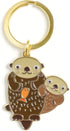 Night Owl Paper Goods Keychain, Gold Approx. 1-1/2 inch wide x 2 inches taller...