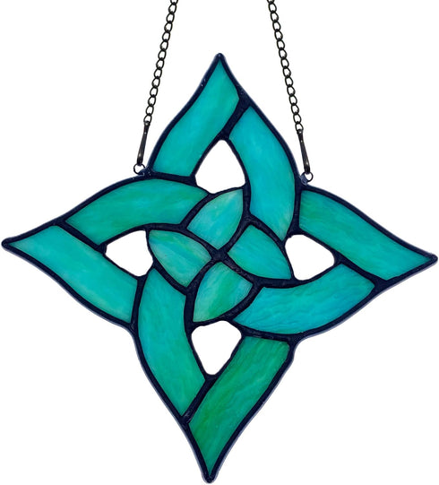 Celtic Trinity Knot Stained Glass Window Hanging Suncatcher Ornament,Irish Decoration Handmade Birthday Gifts for Women Parents Aunt Sister,St Pat...