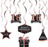 LINGTEER Happy 16th Birthday Decorations - 12 Pcs Birthday Black & Rose Gold Foil Swirls Streamer Set,Cheers to Sixteen Years Old Bday Party Gift ...