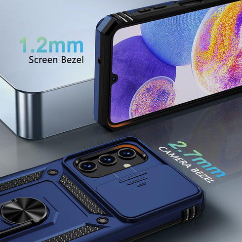 for Samsung Galaxy A13 5G Case, Galaxy A13 5G Phone Case,Slide Camera Cover HD Screen Protector Military Grade Magnetic Ring Holder Shockproof Kic...