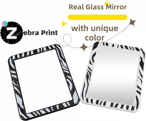 5x7 inch Zebra Design Magnetic Pocket Locker Mirror & Magnetic Locker Dry Erase Board Set for School Locker, Bathroom, Household Refrigerator,Work...