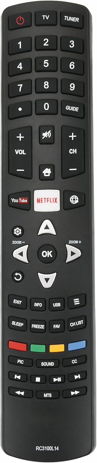 New RC3100L14 Remote fit for LED LCD Smart TV 32D2900 32D2930 40E5900US 43D2900 43D2980U 43D2930 50P1US 55C1US 55C1CUS 55D2930 55D2900 55D2980U 55...