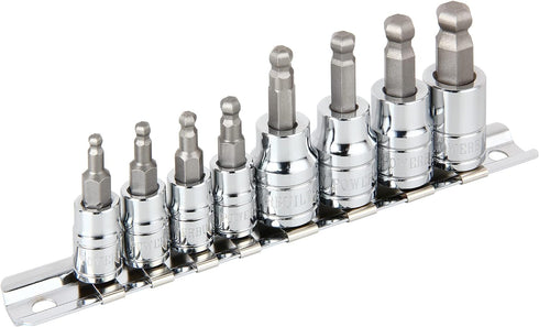 Powerbuilt 642402 SAE Wobble Ball Hex Bit Set, 8-Piece, Silver...
