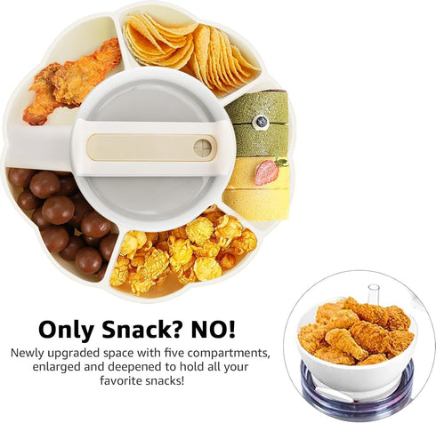 Snack Bowl for Stanley 40 oz Tumbler with Handle, Stanley snack tray Compatible with Stanley Cup 40 oz, Silicone Snack Ring for Stanley Cup, Snack...