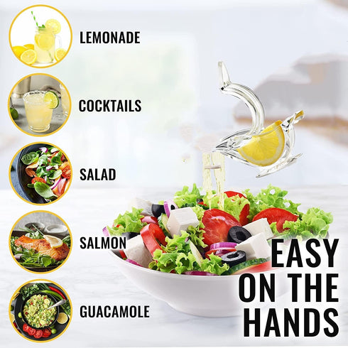 New Acrylic Manual Lemon Slice Squeezer, Portable Transparent Fruit Juicer, Elegance Bird Shape, Hand Juicer for Orange Lemon Lime Pomegranate (4P...