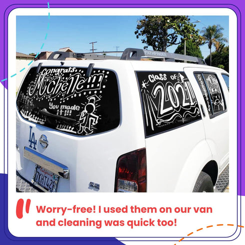 White Jumbo Chalk Markers - 15mm Window Markers | Pack of 2 White pens - Use on Cars, Chalkboard, Whiteboard, Blackboard, Glass, Bistro | Loved by...