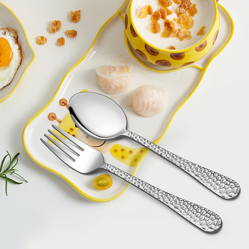 LIANYU 10-Piece Kids Silverware Set, Includes 5 Kid Spoons, 5 Kid Forks, Stainless Steel Toddler Utensils Children Flatware Set, Child Preschooler...