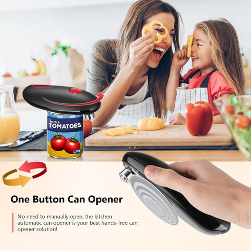 One-Touch Electric Can Opener Easy Open Any Can Sizes with Smooth Edge, Hands Free Battery Operated Electric Can Openers for Kitchen, Kitchen Gadg...