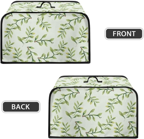 Crock Pot Cover Dust Protection Slow Cooker Cover for Kitchen Countertop, Green Leaf Appliance Cover with Top Handle and Accessories Pocket...