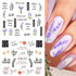 12 Sheets Flower Water Transfer Nail Decals Black English Letter Leaves Stickers for Nail Flower Tulip Nail Decals Water Transfer Nail Art Supplie...
