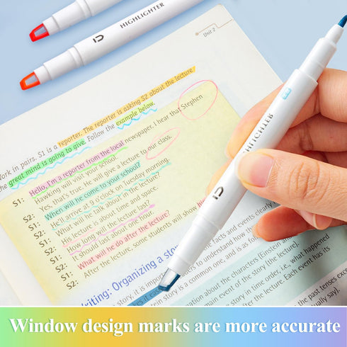 M&G 6 Pcs Cute Dual Tip Highlighters, Rainbow Color No Bleed Dry Quick Chisel Tip Highlighters, Perfect for School,Office, Bible, Notes (Rainbow)...