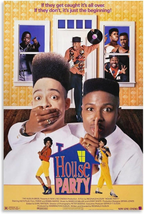 House Party Movie Posters 1990 Comedy Movies Poster Wall Decor Painting Canvas Wall Art Prints for Wall Decor Room Decor Bedroom Decor Gifts 16x24...