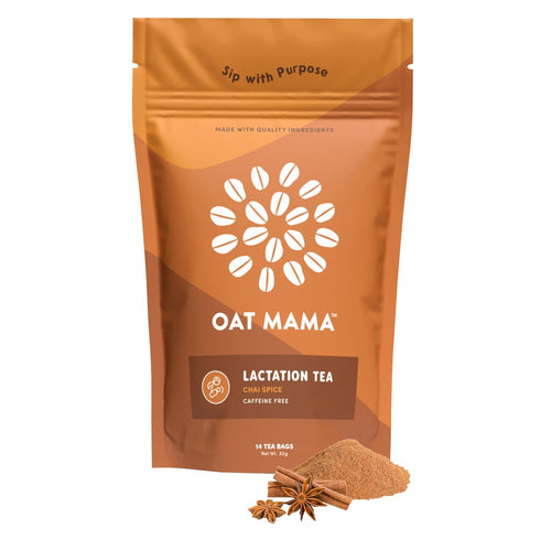 Oat Mama Lactation Tea for Breastfeeding Moms - Chai Spice | Breastfeeding Essentials for Milk Supply Increase | Organic Lactation Support & Postp...