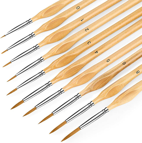 Miniature Paint Brushes, 10PC Fine Detail Paint Brush Set, Mini Small Painting Brushes for Art, Crafts, Acrylic, Watercolor, Oil, Model, Face, War...