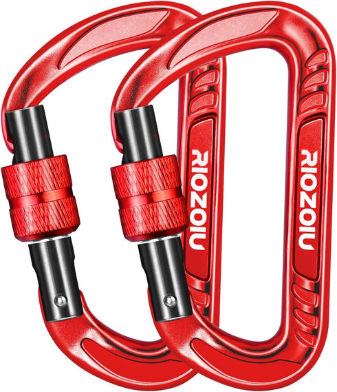 Heavy Duty Lightweight Locking Carabiner Clips 12KN D Ring for Camping Hiking Outdoor Gym etc, Carabiner with Lock Small Carabiners for Dog Leash ...