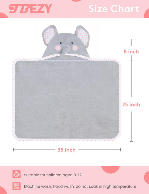 Baby Hooded Towel with Unique Animal Design Ultra Soft Thick Cotton Bath Towel for Newborn (Elephant)...