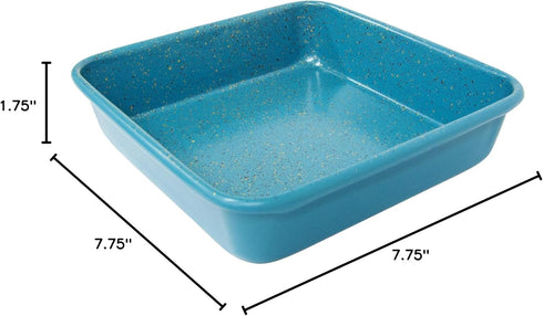 casaWare 7-Inch Toaster Oven Ultimate Series Commercial Weight Ceramic Non-Stick Coating Square Pan (Blue Granite)...