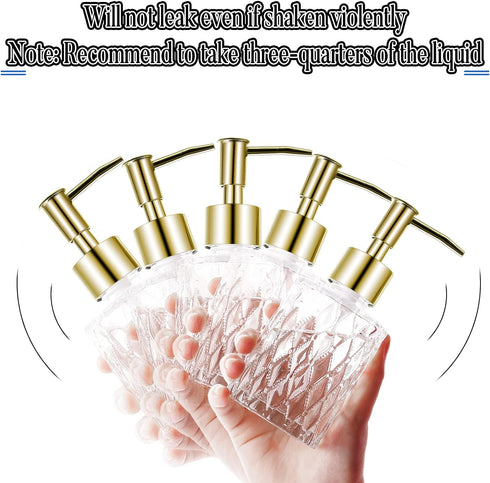 Multipurpose Soap Dispenser Easy to Clean Glass Soap Pump Dispenser Ideal for Bath and Bathroom (Gold)...